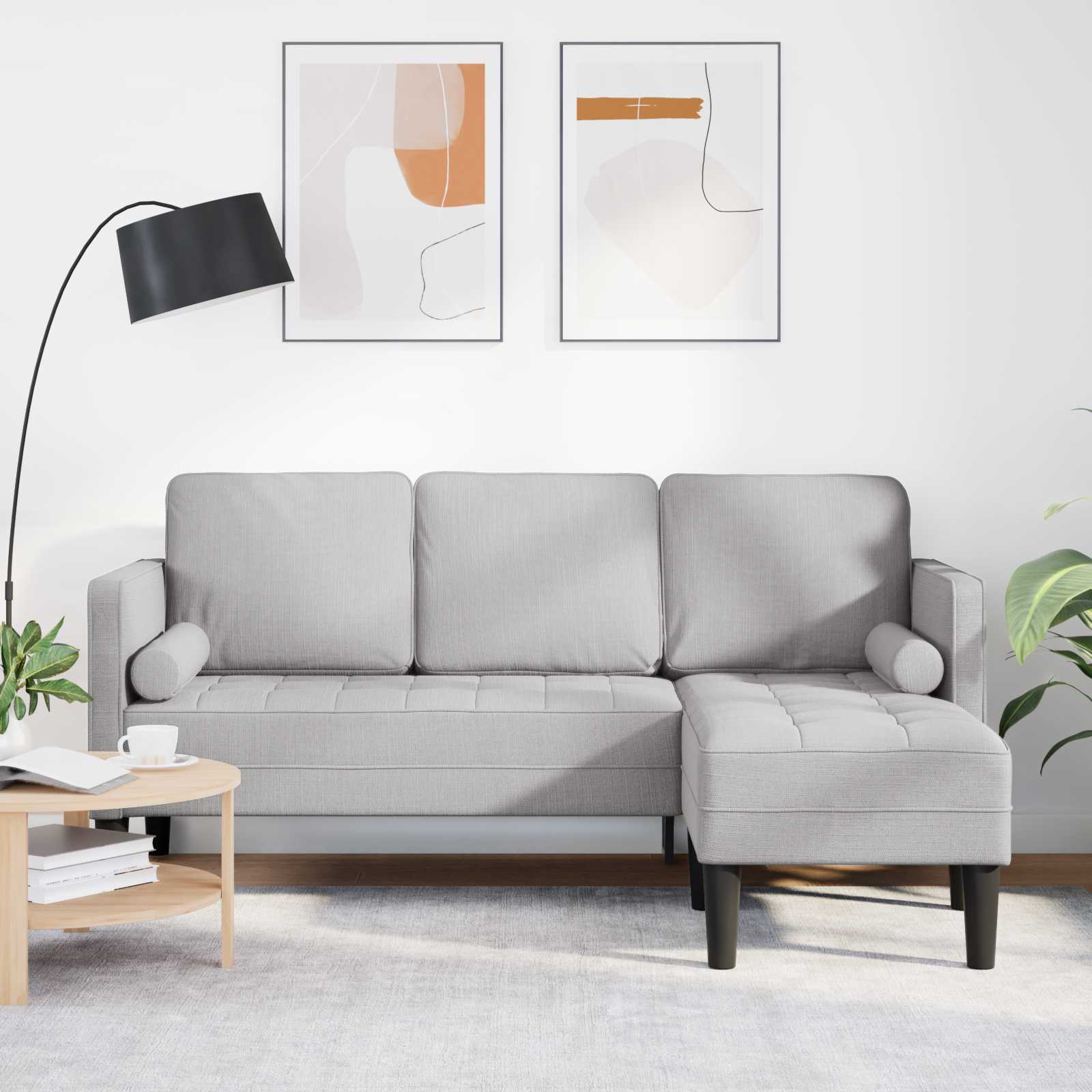 vidaXL Zestaw Sof Szary chmur 173 x 131 x 67 cm Poliester