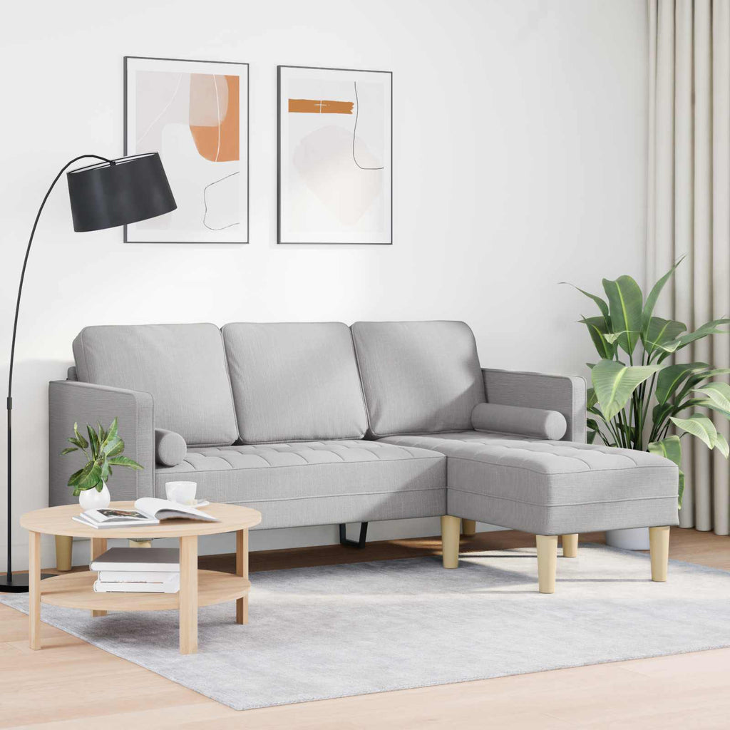 vidaXL Zestaw Sof Szary chmur 173 x 131 x 67 cm Poliester