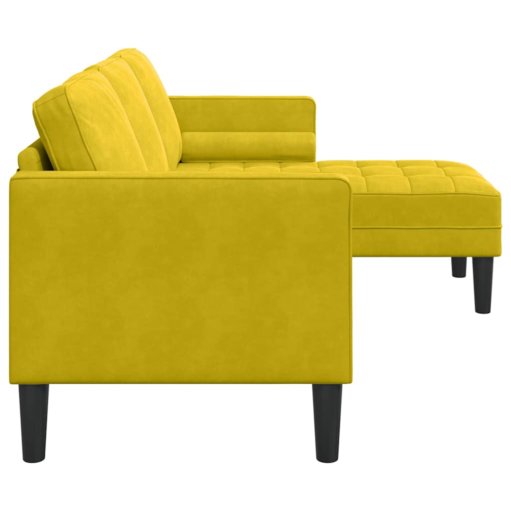 vidaXL Zestaw Sof z poduszką Żółty Poliester