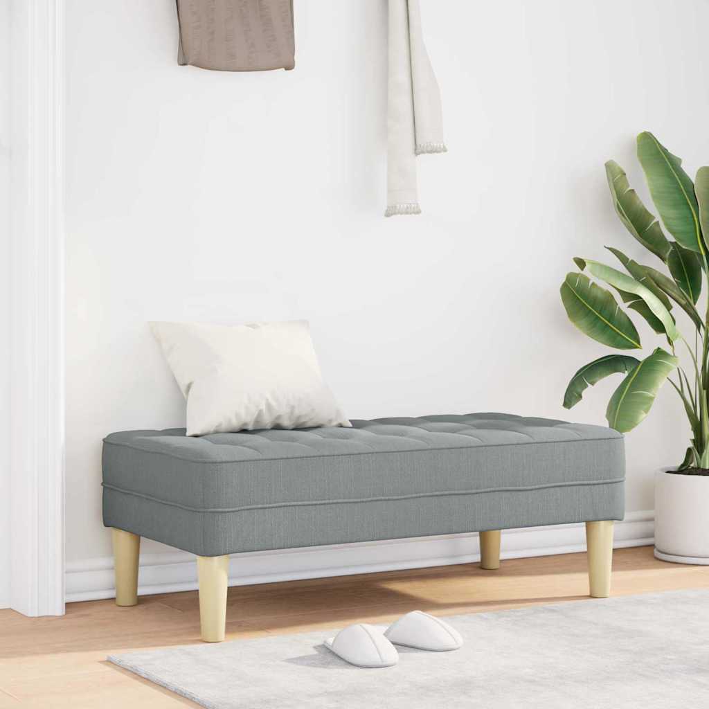 vidaXL ławka z poduszką Jasnoszary 113 x 57 x 39 cm tkanina