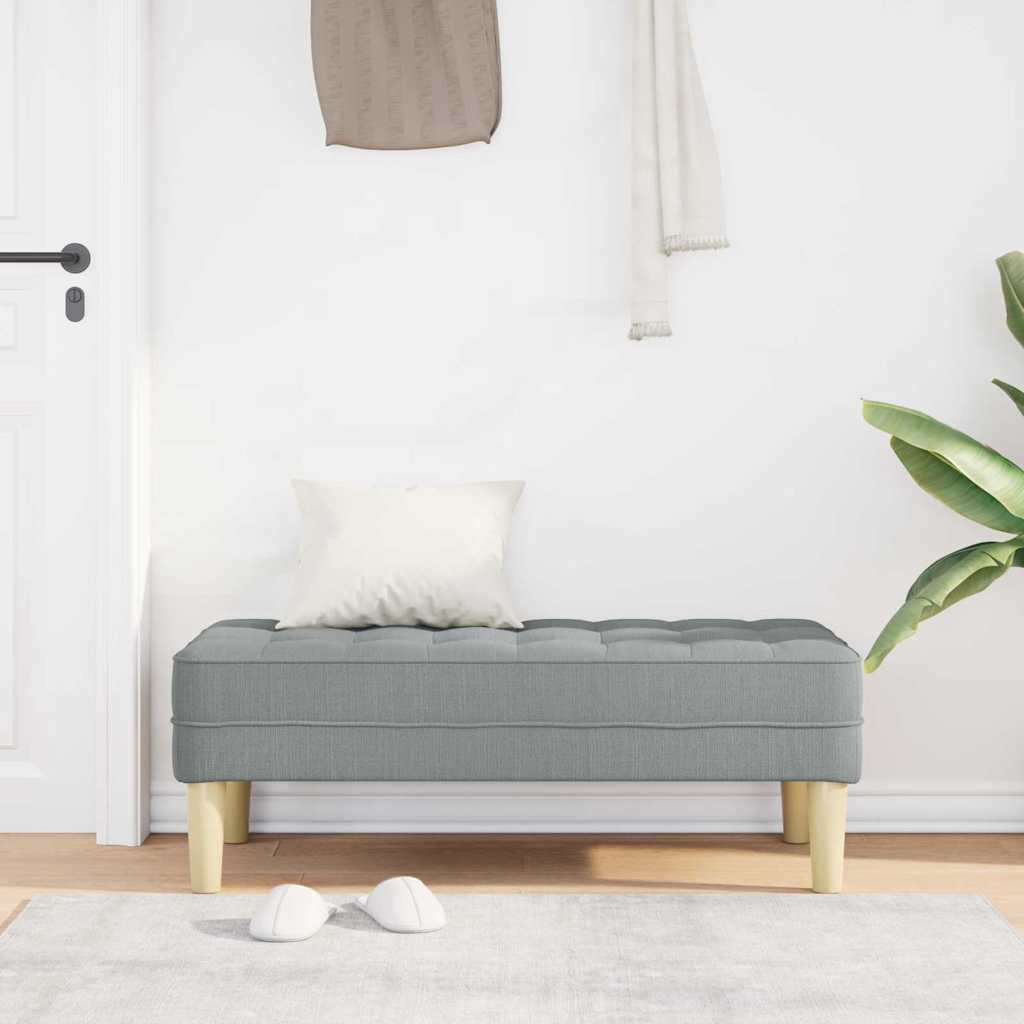 vidaXL ławka z poduszką Jasnoszary 113 x 57 x 39 cm tkanina