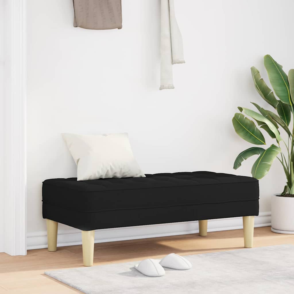 vidaXL ławka z poduszką Czarny 113 x 57 x 39 cm tkanina