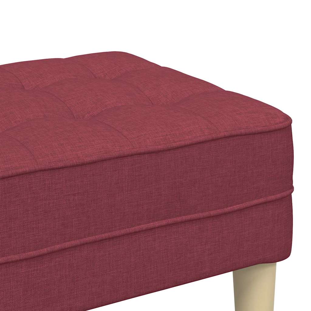 vidaXL ławka z poduszką Czerwone wino 113 x 57 x 39 cm tkanina