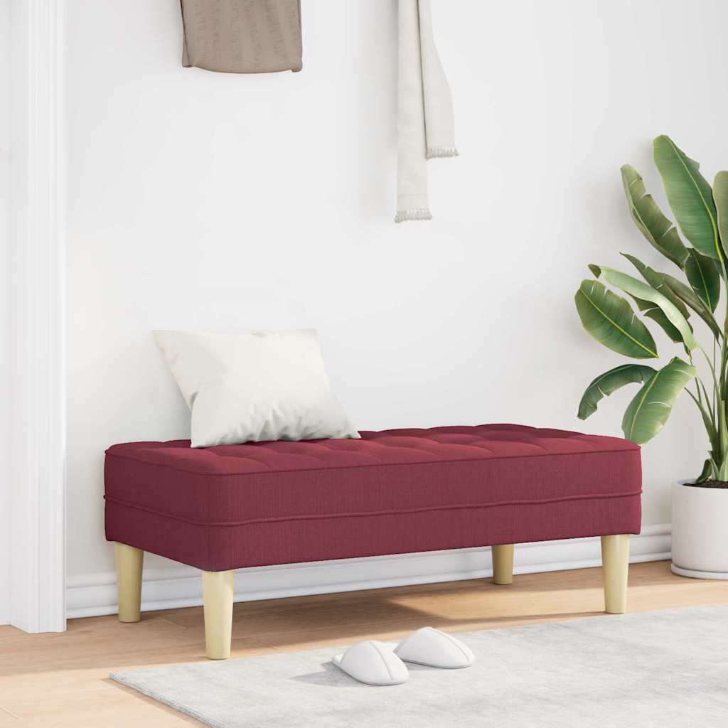 vidaXL ławka z poduszką Czerwone wino 113 x 57 x 39 cm tkanina