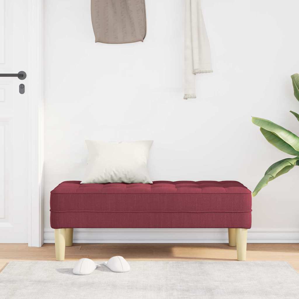 vidaXL ławka z poduszką Czerwone wino 113 x 57 x 39 cm tkanina
