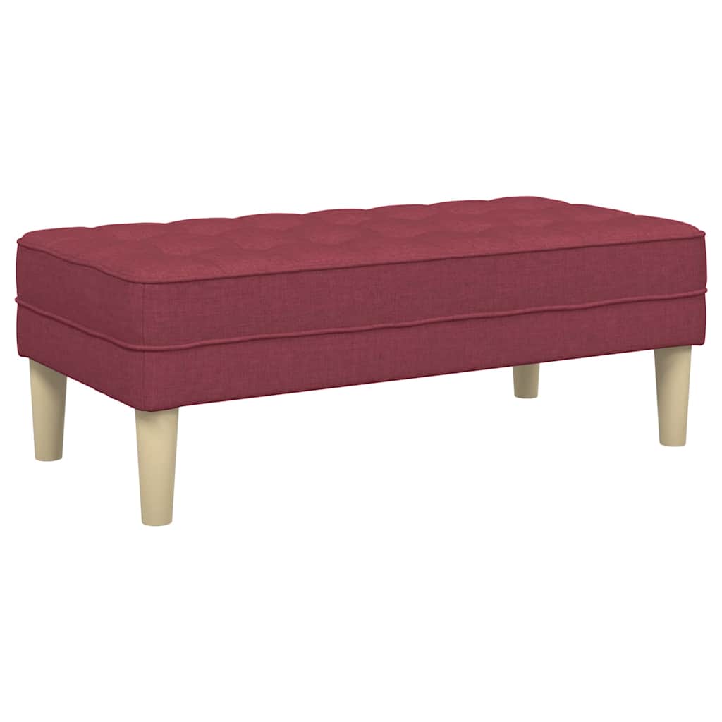 vidaXL ławka z poduszką Czerwone wino 113 x 57 x 39 cm tkanina