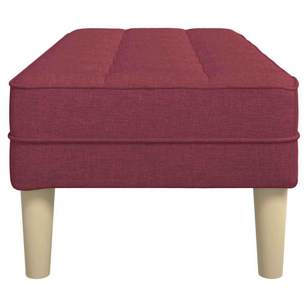 vidaXL ławka z poduszką Czerwone wino 113 x 57 x 39 cm tkanina