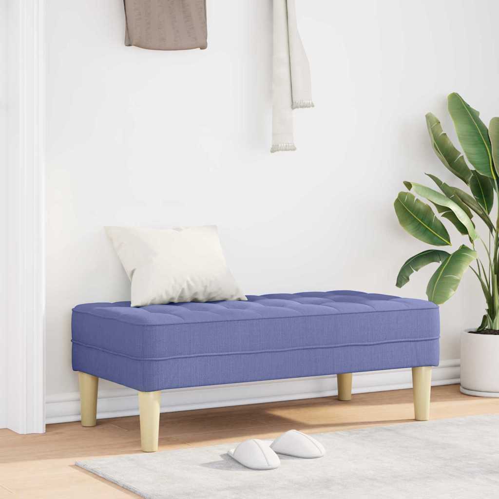vidaXL ławka z poduszką Niebieski dżins 113 x 57 x 39 cm tkanina