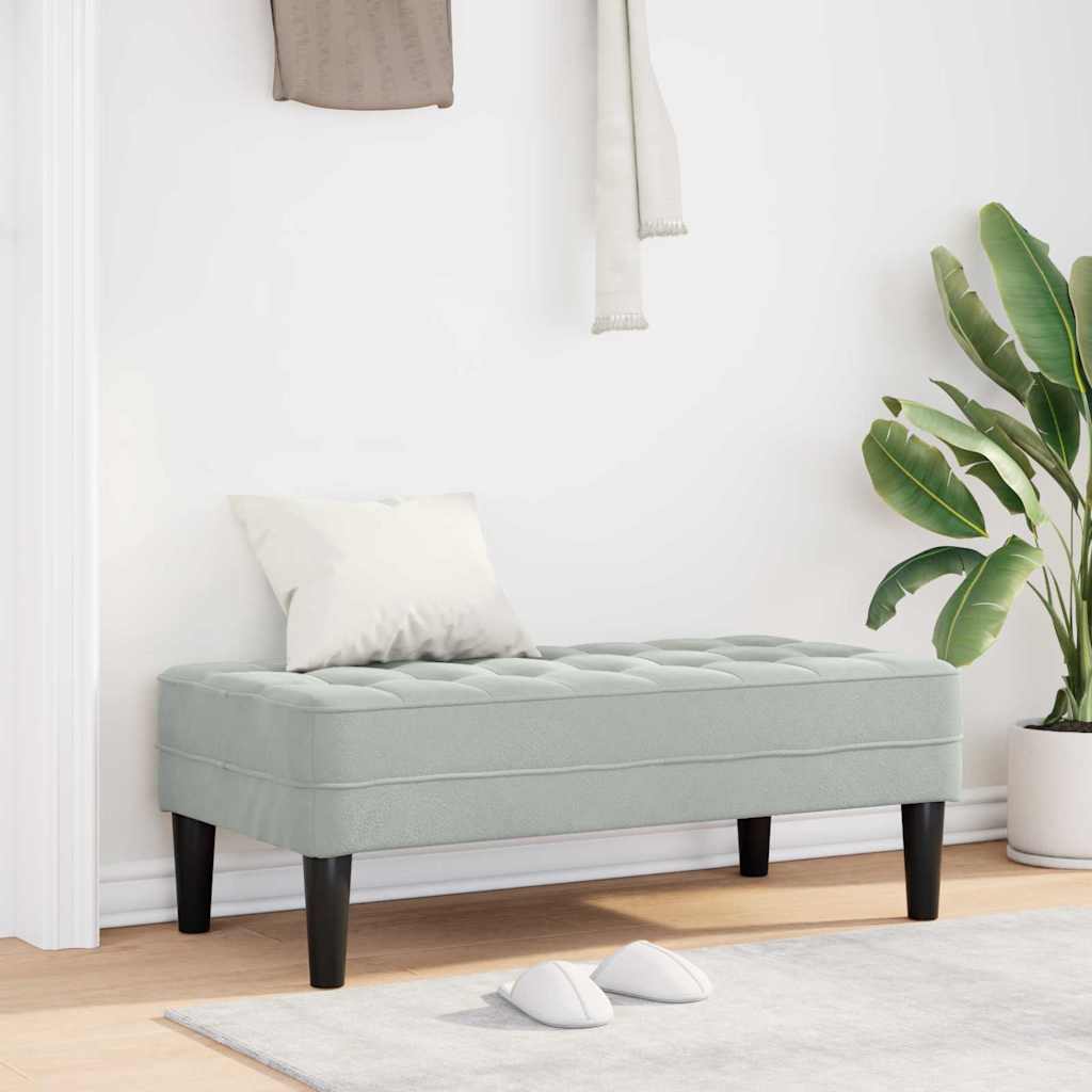 vidaXL ławka z poduszką Jasnoszary 113 x 57 x 39 cm Aksamit