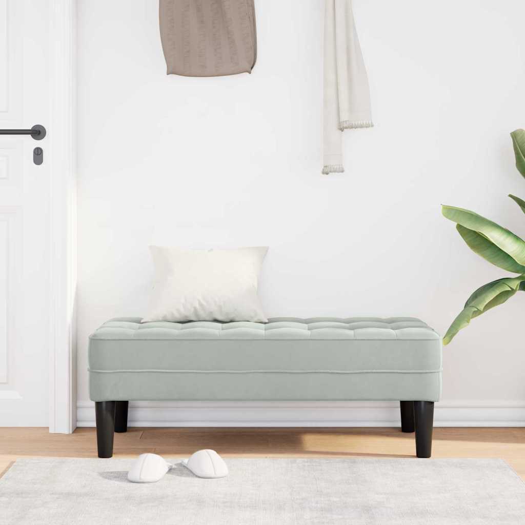 vidaXL ławka z poduszką Jasnoszary 113 x 57 x 39 cm Aksamit