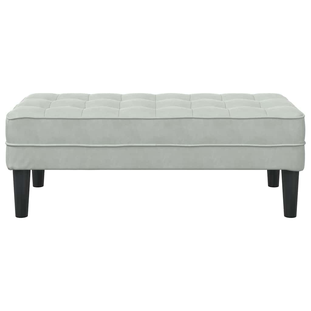 vidaXL ławka z poduszką Jasnoszary 113 x 57 x 39 cm Aksamit