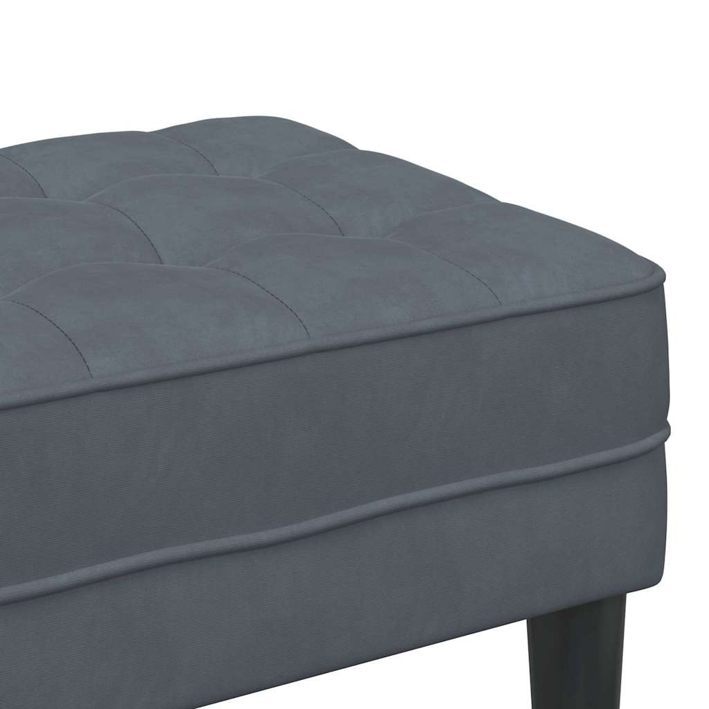 vidaXL ławka z poduszką Ciemnoszary 113 x 57 x 39 cm Aksamit