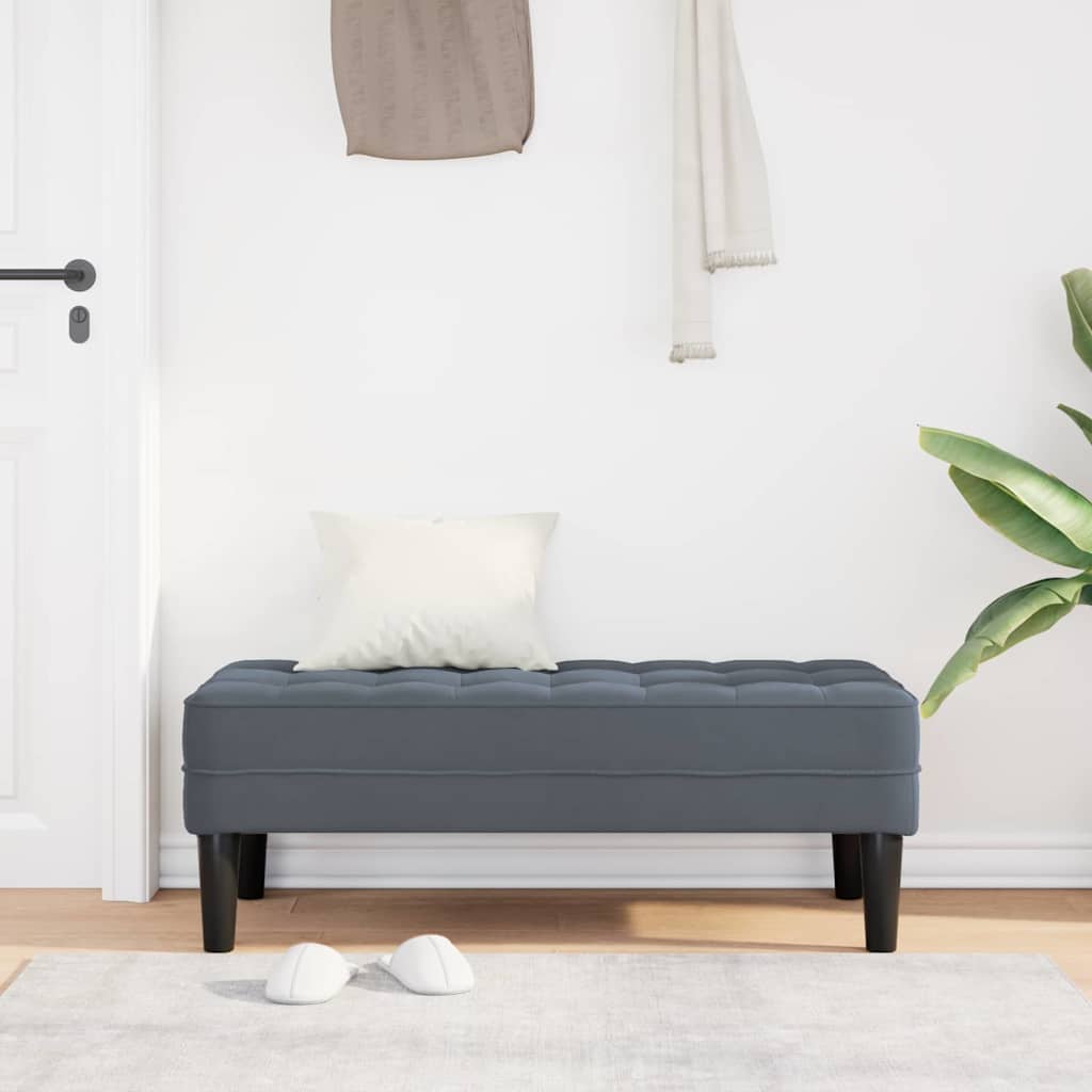 vidaXL ławka z poduszką Ciemnoszary 113 x 57 x 39 cm Aksamit