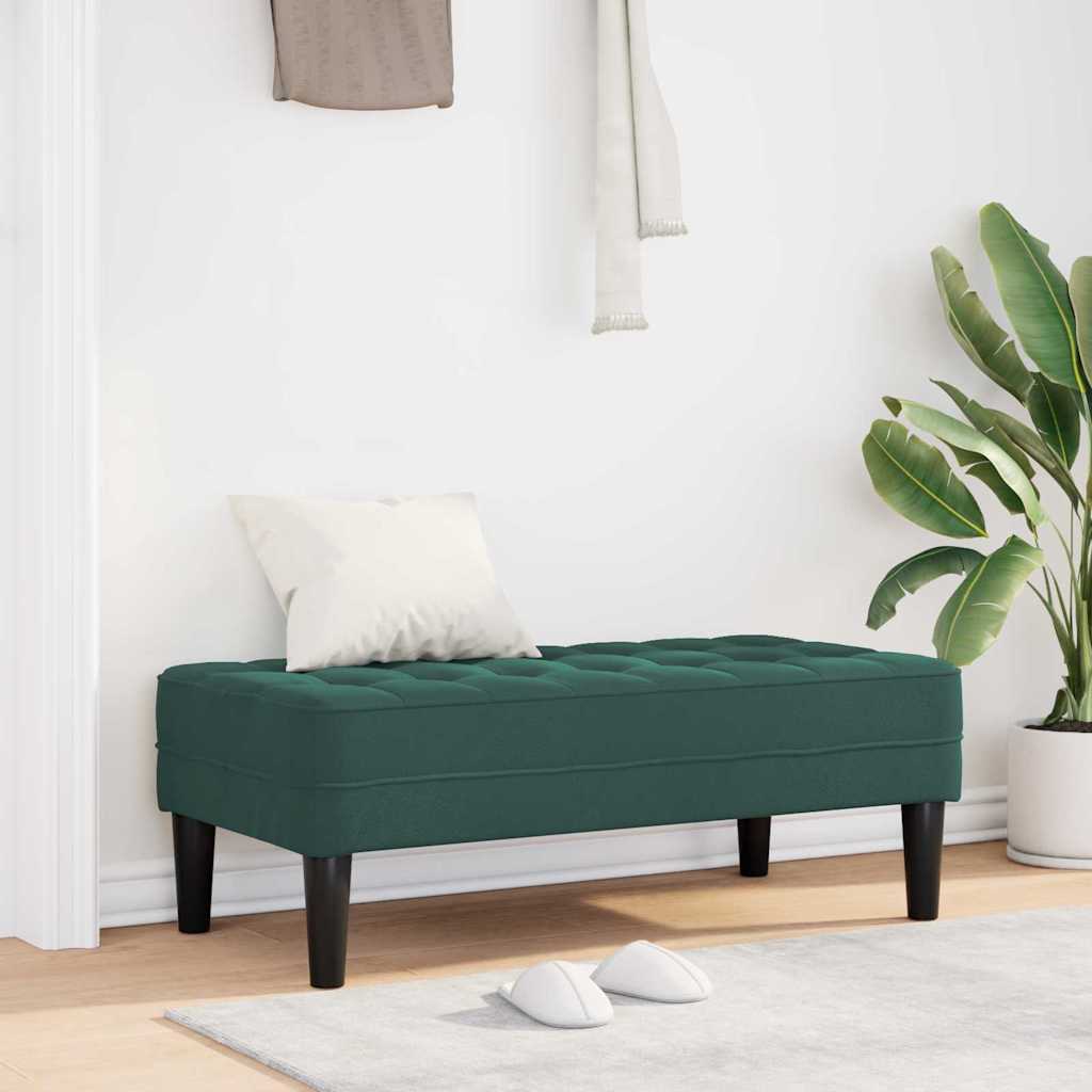 vidaXL ławka z poduszką Ciemna zieleń 113 x 57 x 39 cm Aksamit