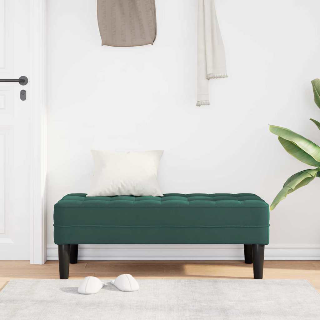 vidaXL ławka z poduszką Ciemna zieleń 113 x 57 x 39 cm Aksamit