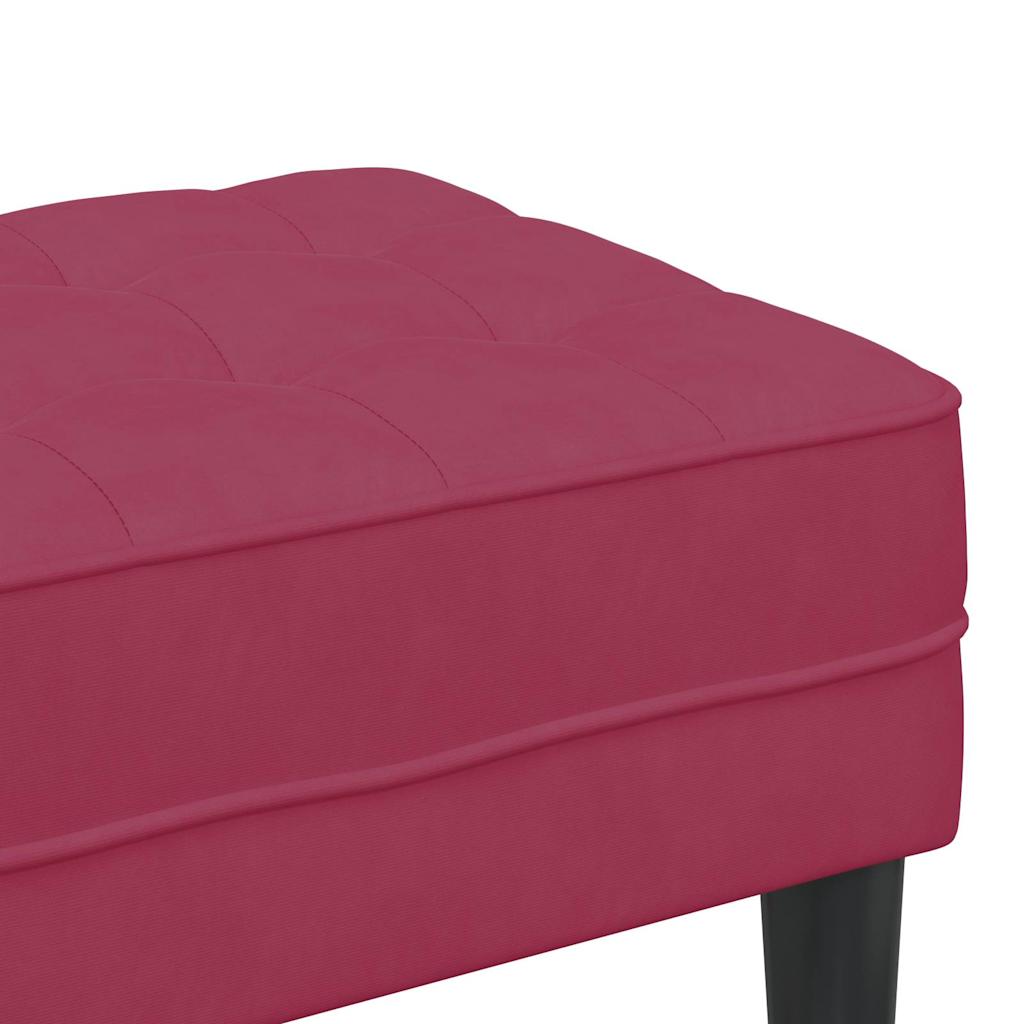 vidaXL ławka z poduszką Czerwone wino 113 x 57 x 39 cm Aksamit