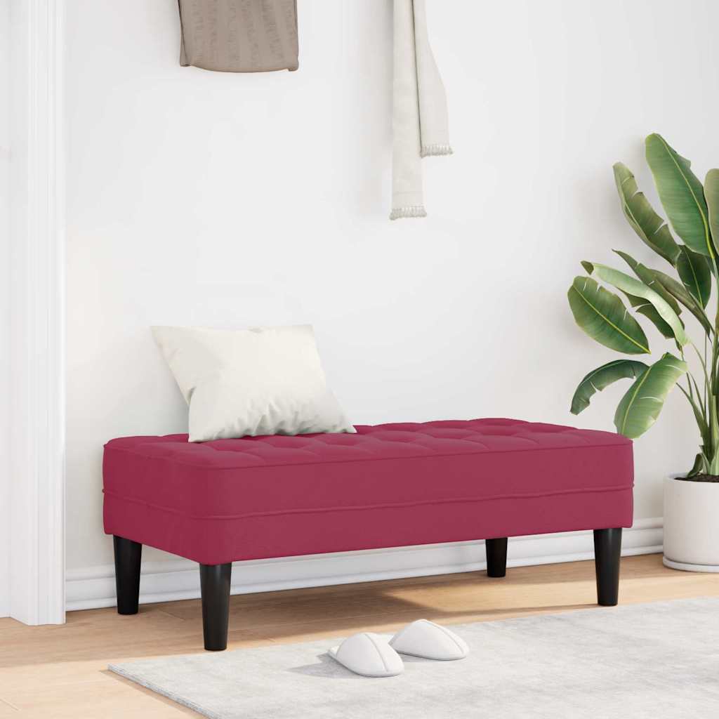 vidaXL ławka z poduszką Czerwone wino 113 x 57 x 39 cm Aksamit
