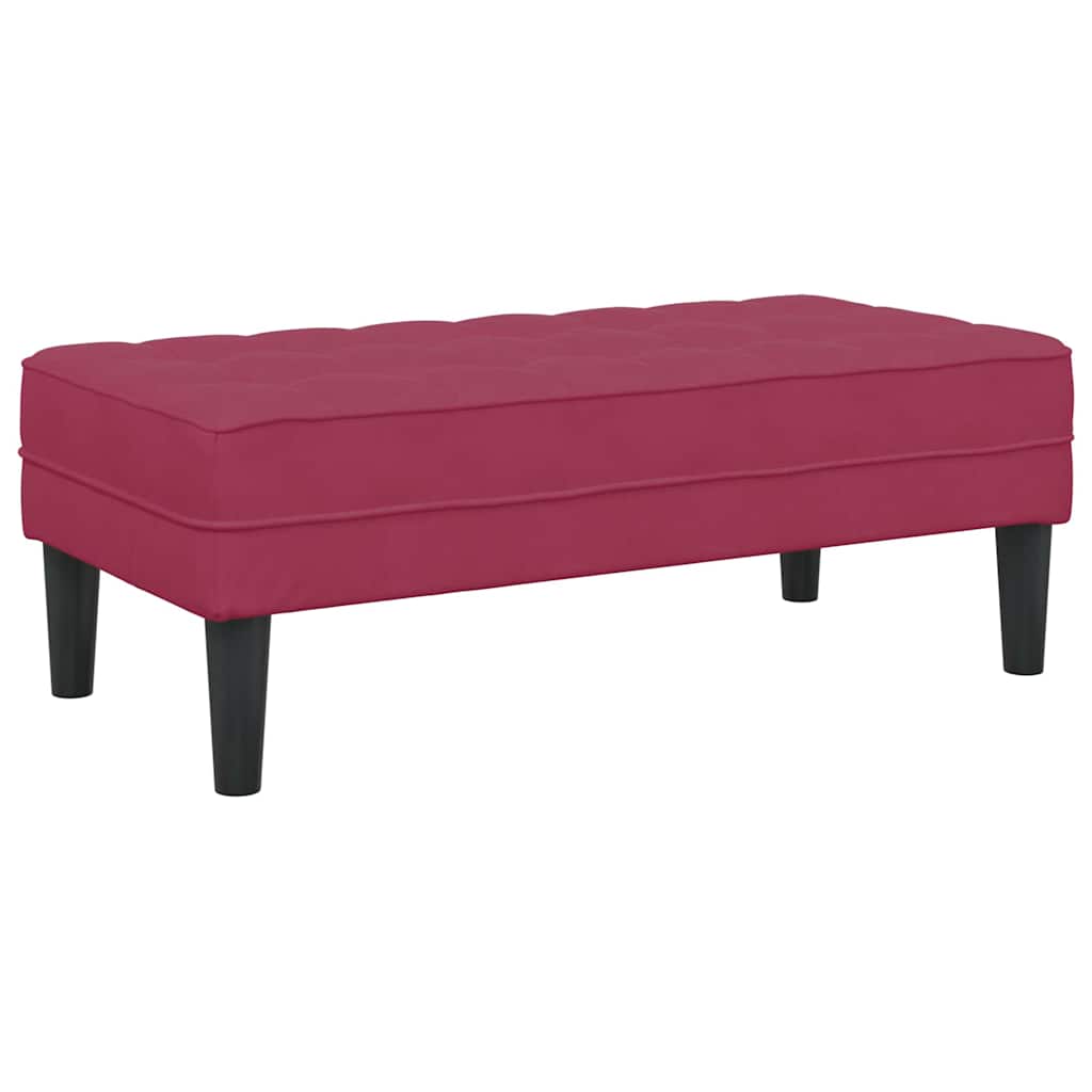 vidaXL ławka z poduszką Czerwone wino 113 x 57 x 39 cm Aksamit