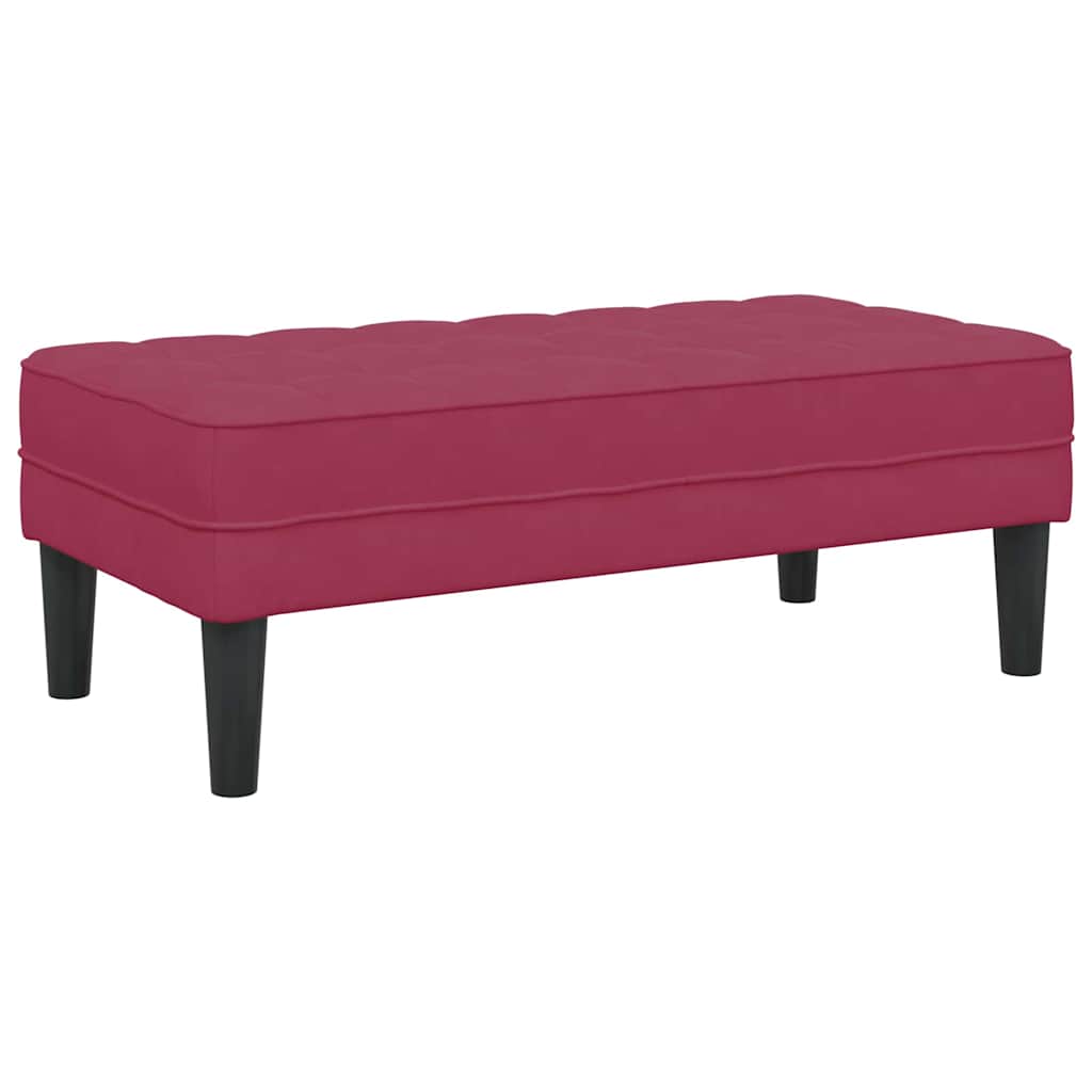 vidaXL ławka z poduszką Czerwone wino 113 x 57 x 39 cm Aksamit