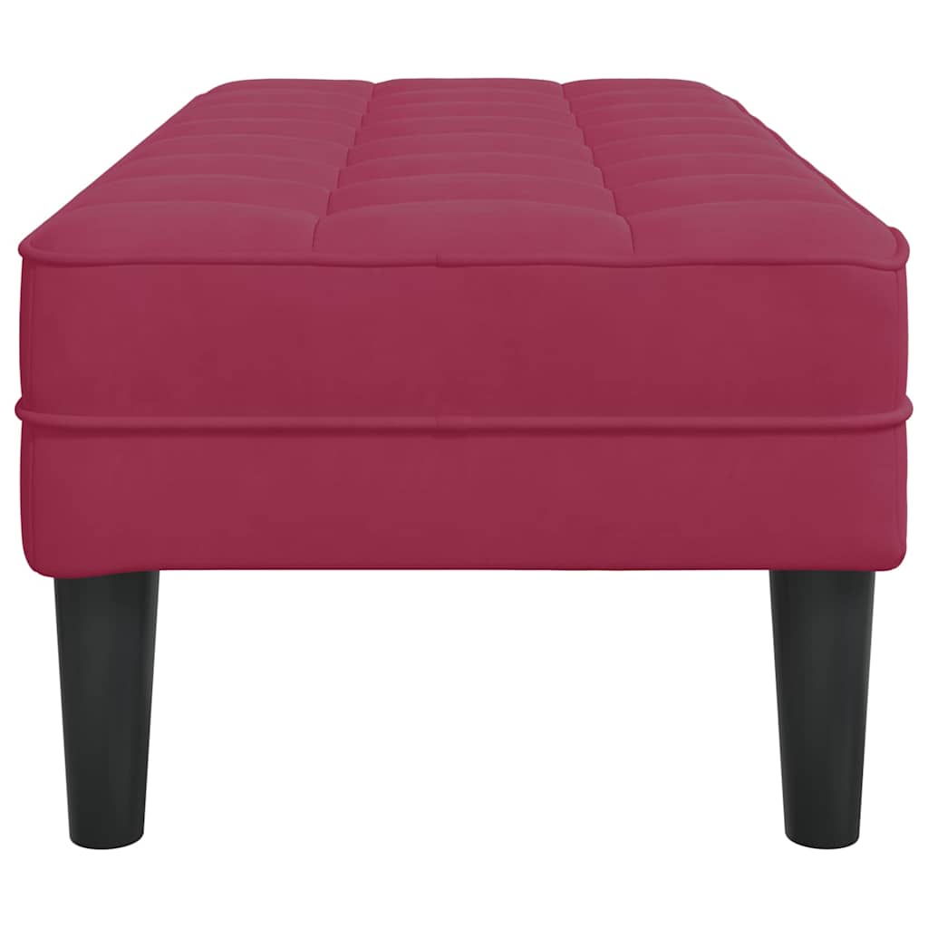 vidaXL ławka z poduszką Czerwone wino 113 x 57 x 39 cm Aksamit