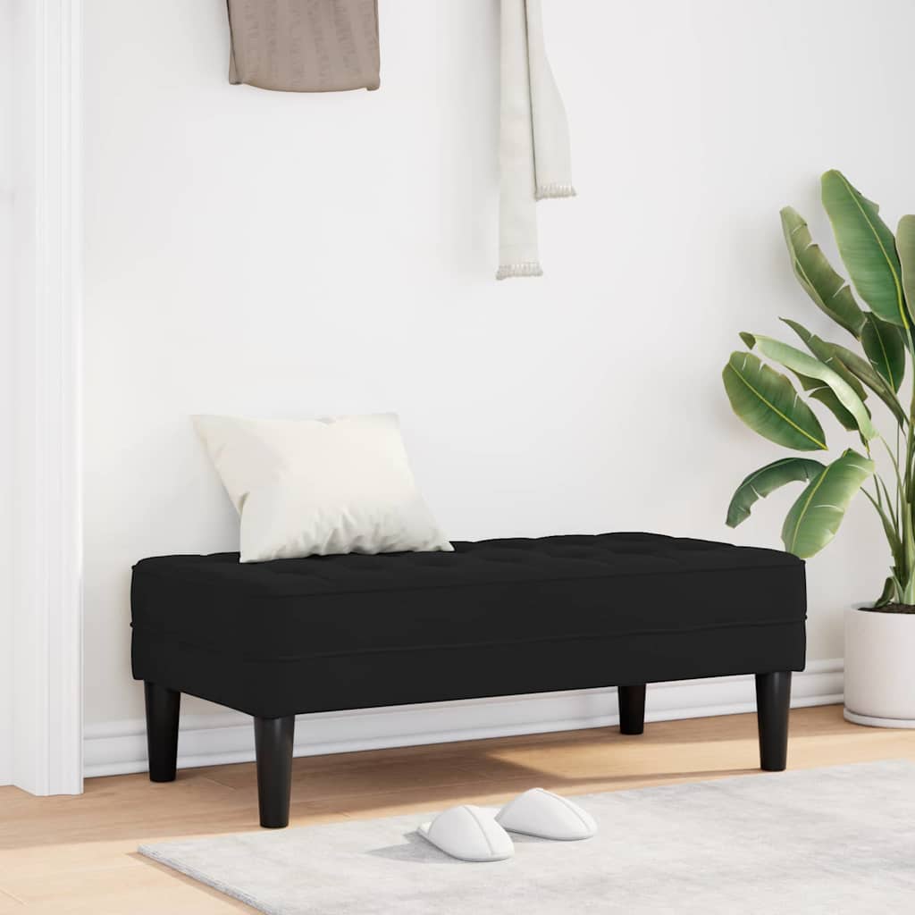 vidaXL ławka z poduszką Czarny 113 x 57 x 39 cm Aksamit