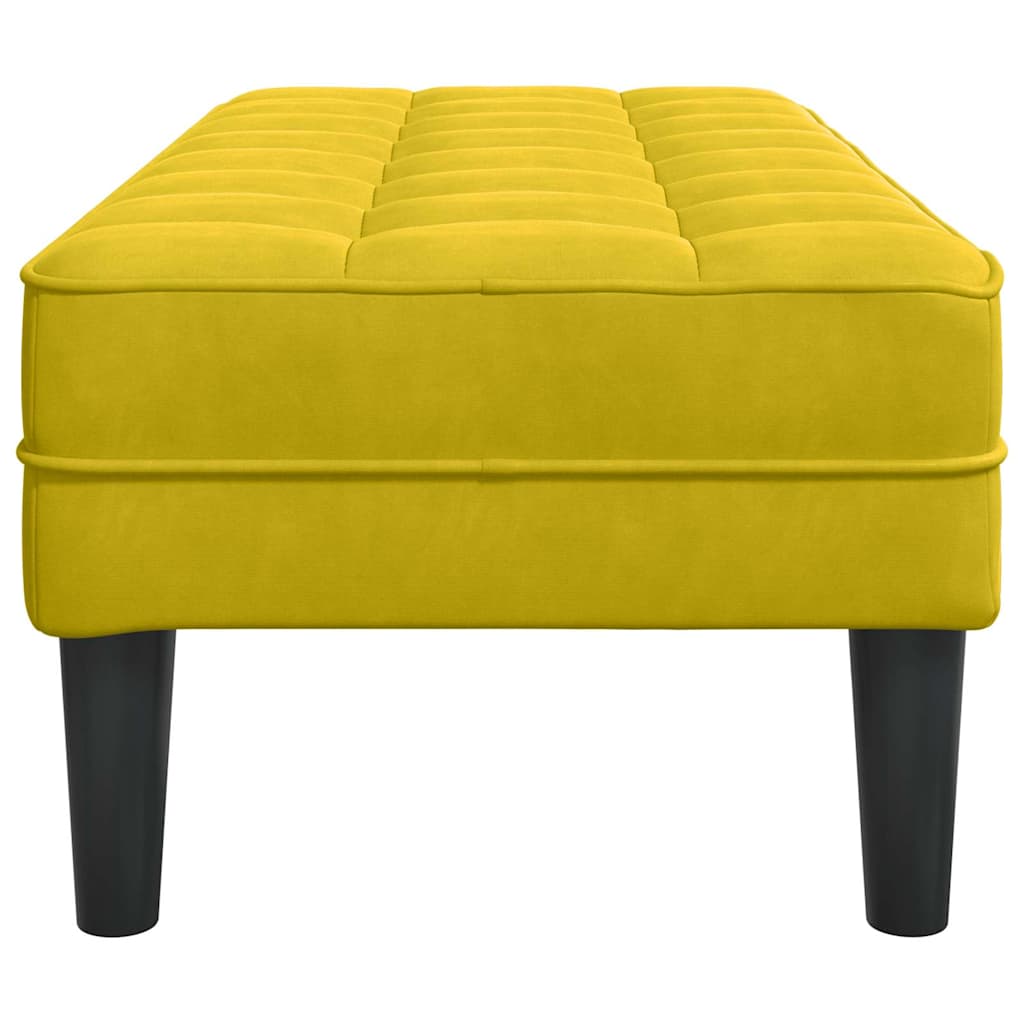 vidaXL ławka z poduszką Żółty 113 x 57 x 39 cm Aksamit