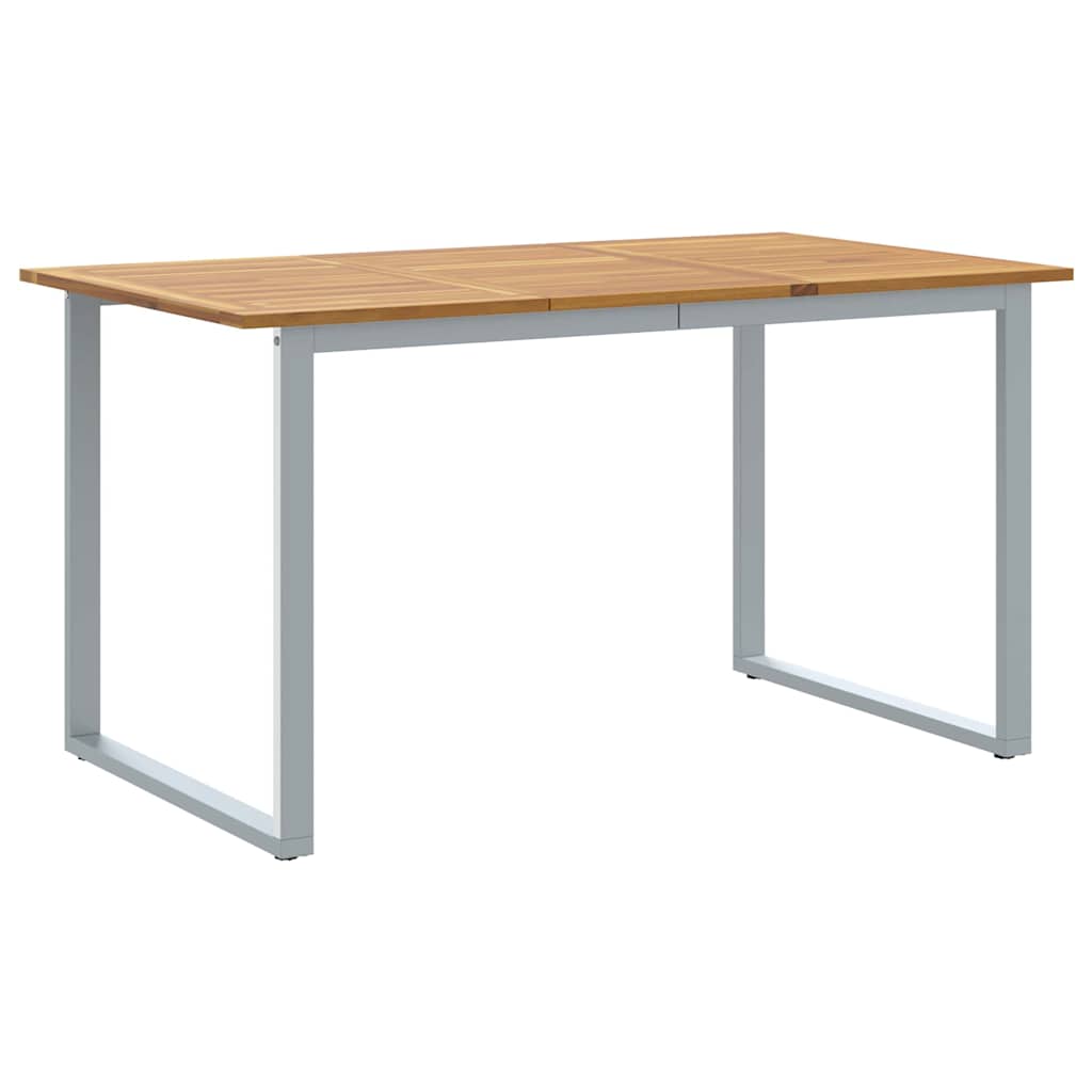 vidaXL Stół Ogrodowy Szary 140 x 80 x 75 cm Lite Drewno Akacji