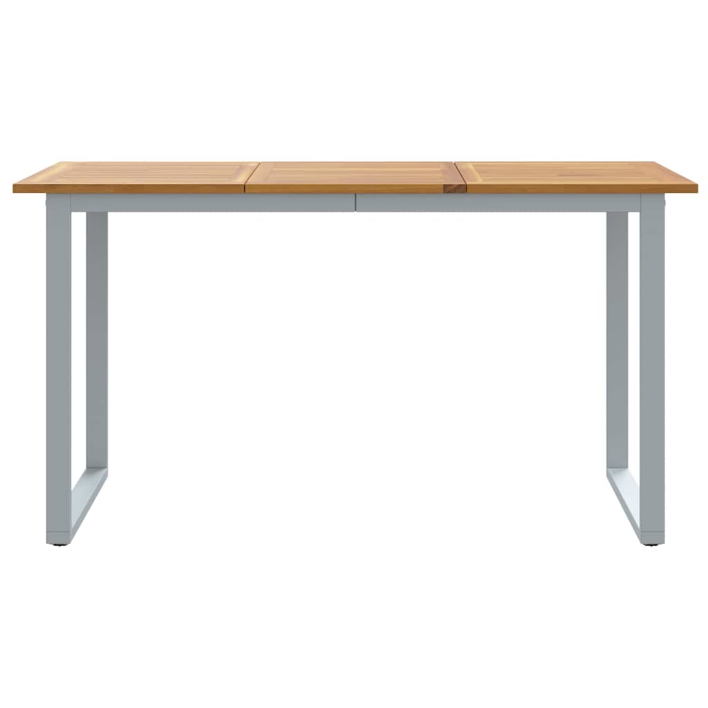 vidaXL Stół Ogrodowy Szary 140 x 80 x 75 cm Lite Drewno Akacji