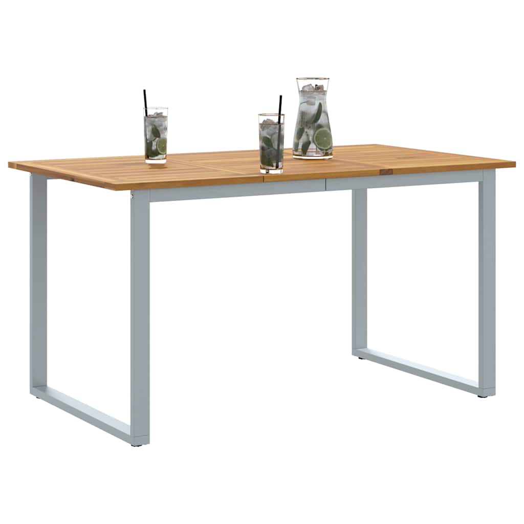 vidaXL Stół Ogrodowy Szary 140 x 80 x 75 cm Lite Drewno Akacji