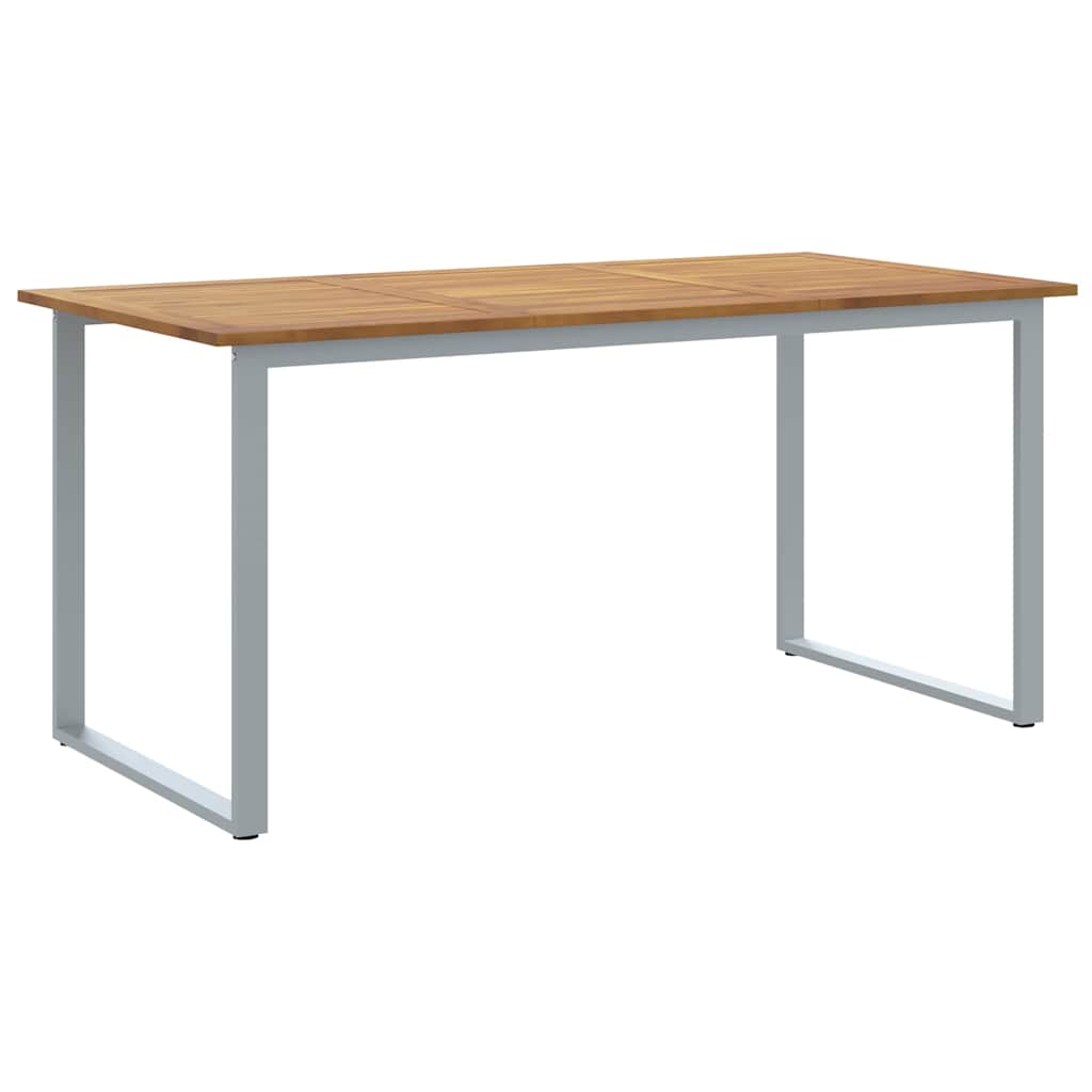 vidaXL Stół Ogrodowy Szary 160 x 80 x 75 cm Lite Drewno Akacji