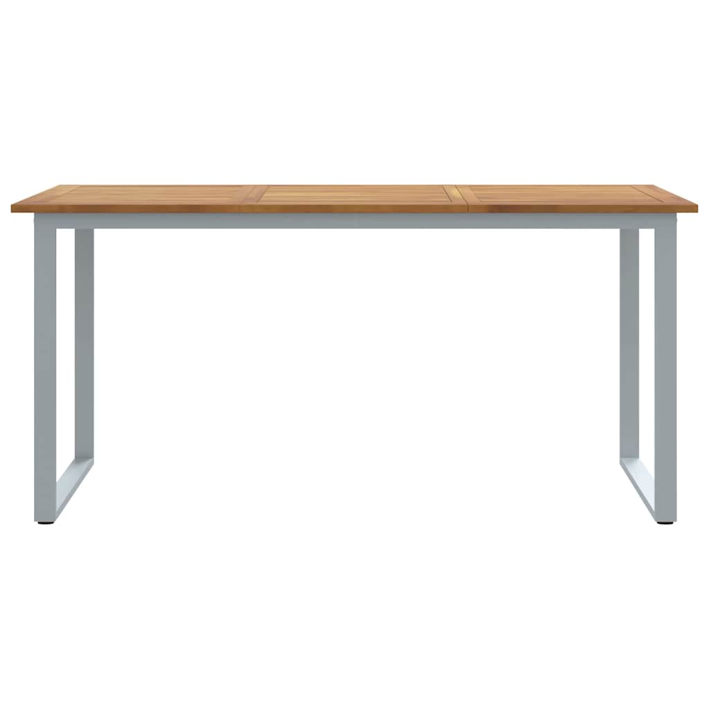 vidaXL Stół Ogrodowy Szary 160 x 80 x 75 cm Lite Drewno Akacji