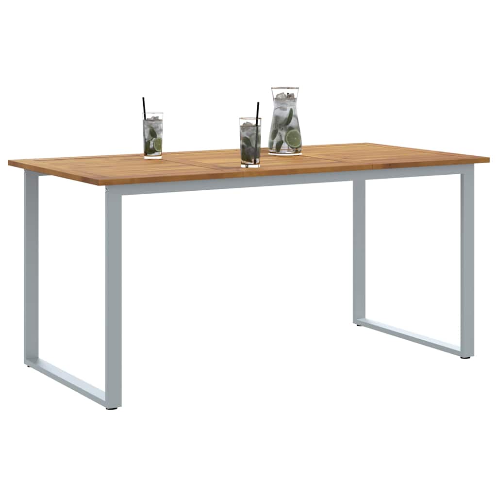 vidaXL Stół Ogrodowy Szary 160 x 80 x 75 cm Lite Drewno Akacji