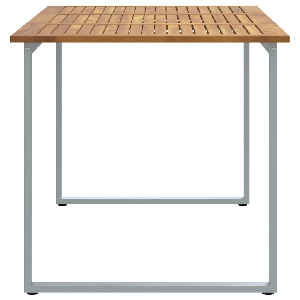 vidaXL Stół Ogrodowy Szary 160 x 80 x 75 cm Lite Drewno Akacji