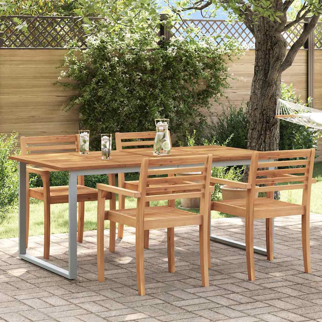 vidaXL Stół Ogrodowy Szary 180 x 90 x 75 cm Lite Drewno Akacji