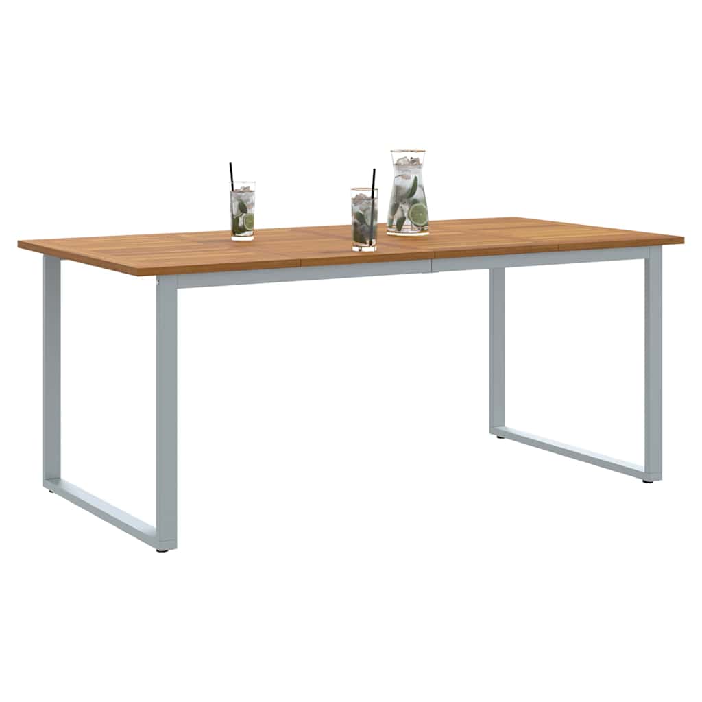 vidaXL Stół Ogrodowy Szary 180 x 90 x 75 cm Lite Drewno Akacji