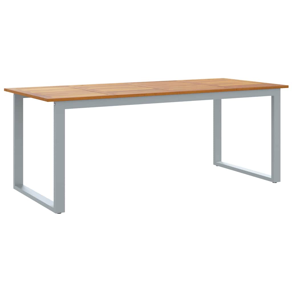 vidaXL Stół Ogrodowy Szary 200 x 90 x 75 cm Lite Drewno Akacji