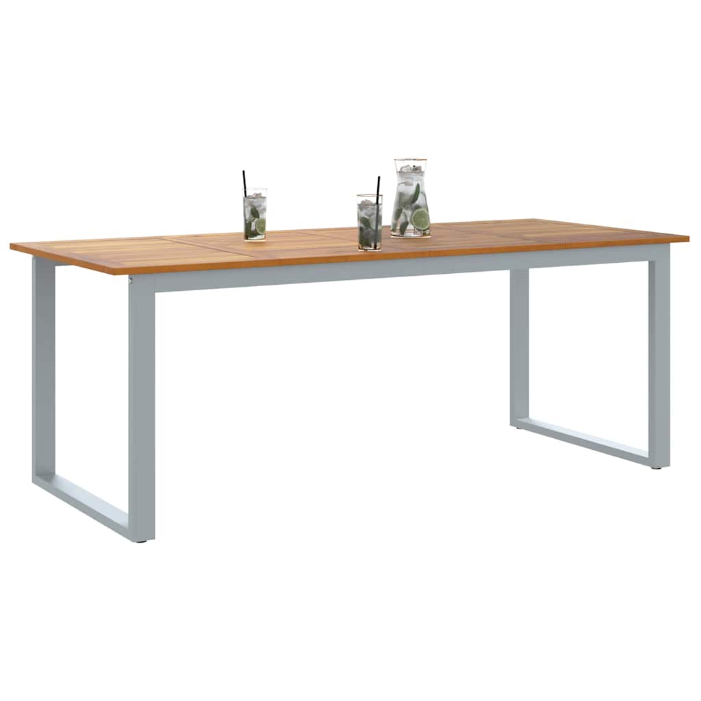 vidaXL Stół Ogrodowy Szary 200 x 90 x 75 cm Lite Drewno Akacji