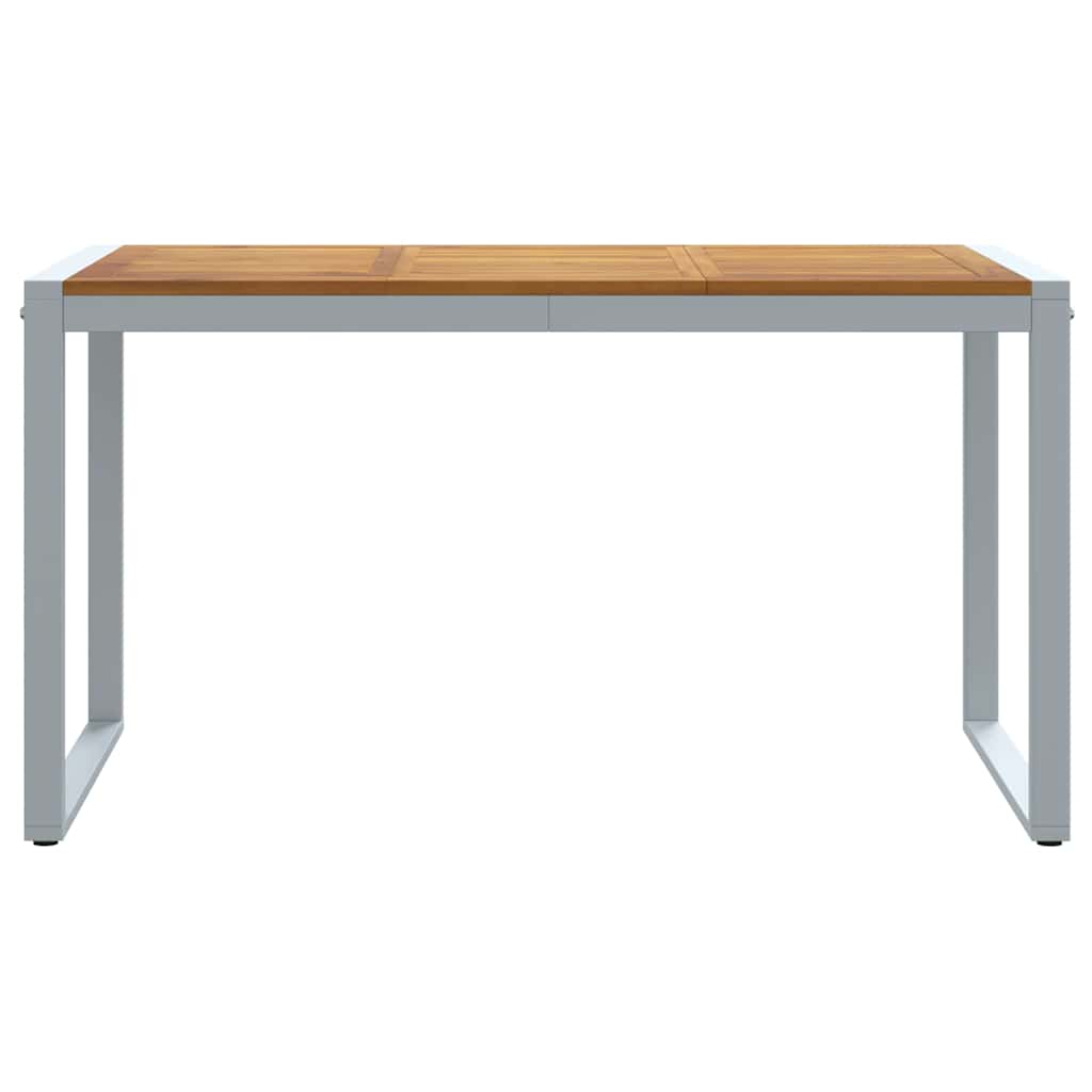vidaXL Stół Ogrodowy Szary 140 x 80 x 75 cm Lite Drewno Akacji