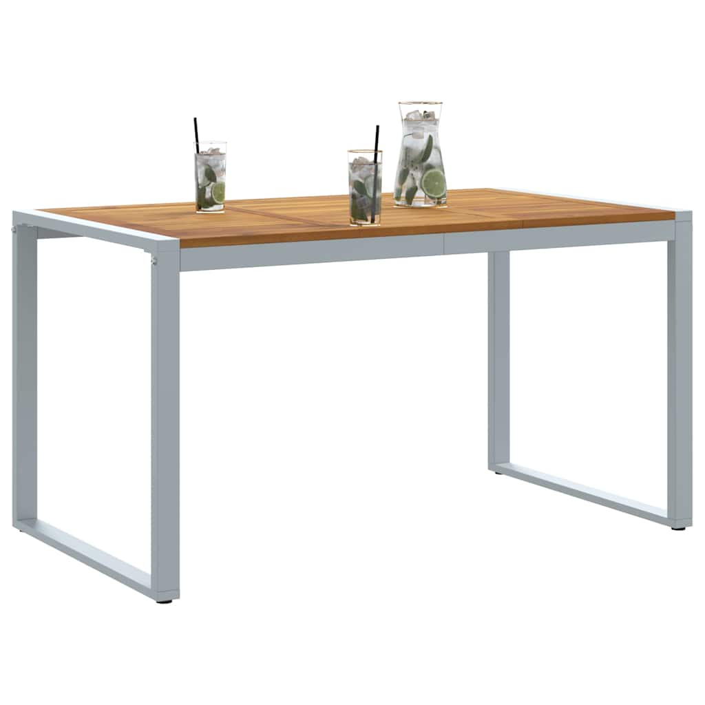 vidaXL Stół Ogrodowy Szary 140 x 80 x 75 cm Lite Drewno Akacji