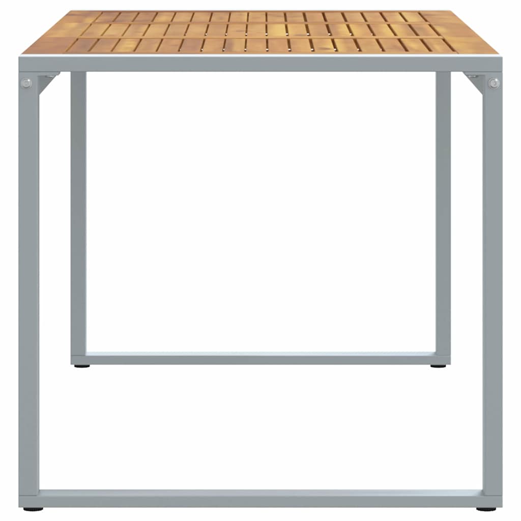 vidaXL Stół Ogrodowy Szary 140 x 80 x 75 cm Lite Drewno Akacji