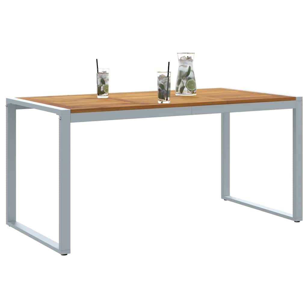 vidaXL Stół Ogrodowy Szary 160 x 80 x 75 cm Lite Drewno Akacji