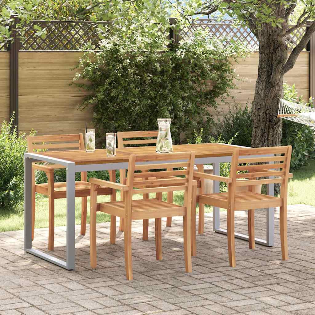 vidaXL Stół Ogrodowy Szary 180 x 90 x 75 cm Lite Drewno Akacji
