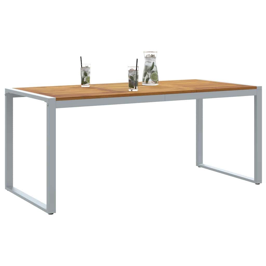 vidaXL Stół Ogrodowy Szary 180 x 90 x 75 cm Lite Drewno Akacji