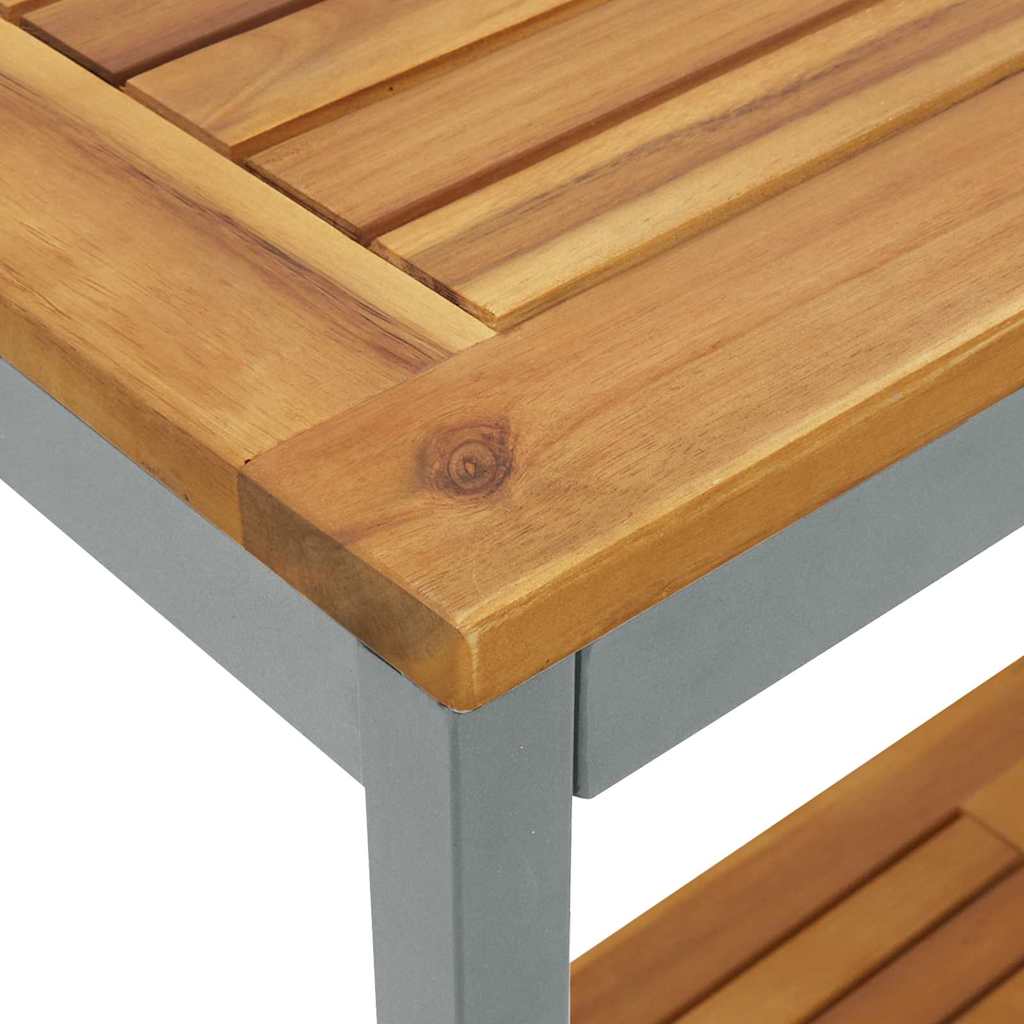 vidaXL Stół na Zewnątrz z półką Naturalny i szary 110 x 35 x 75 cm