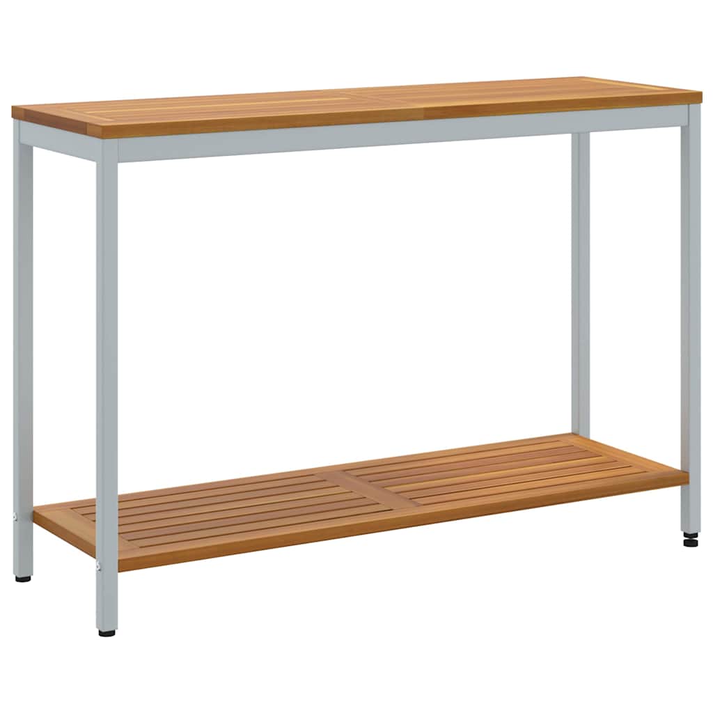 vidaXL Stół na Zewnątrz z półką Naturalny i szary 110 x 35 x 75 cm