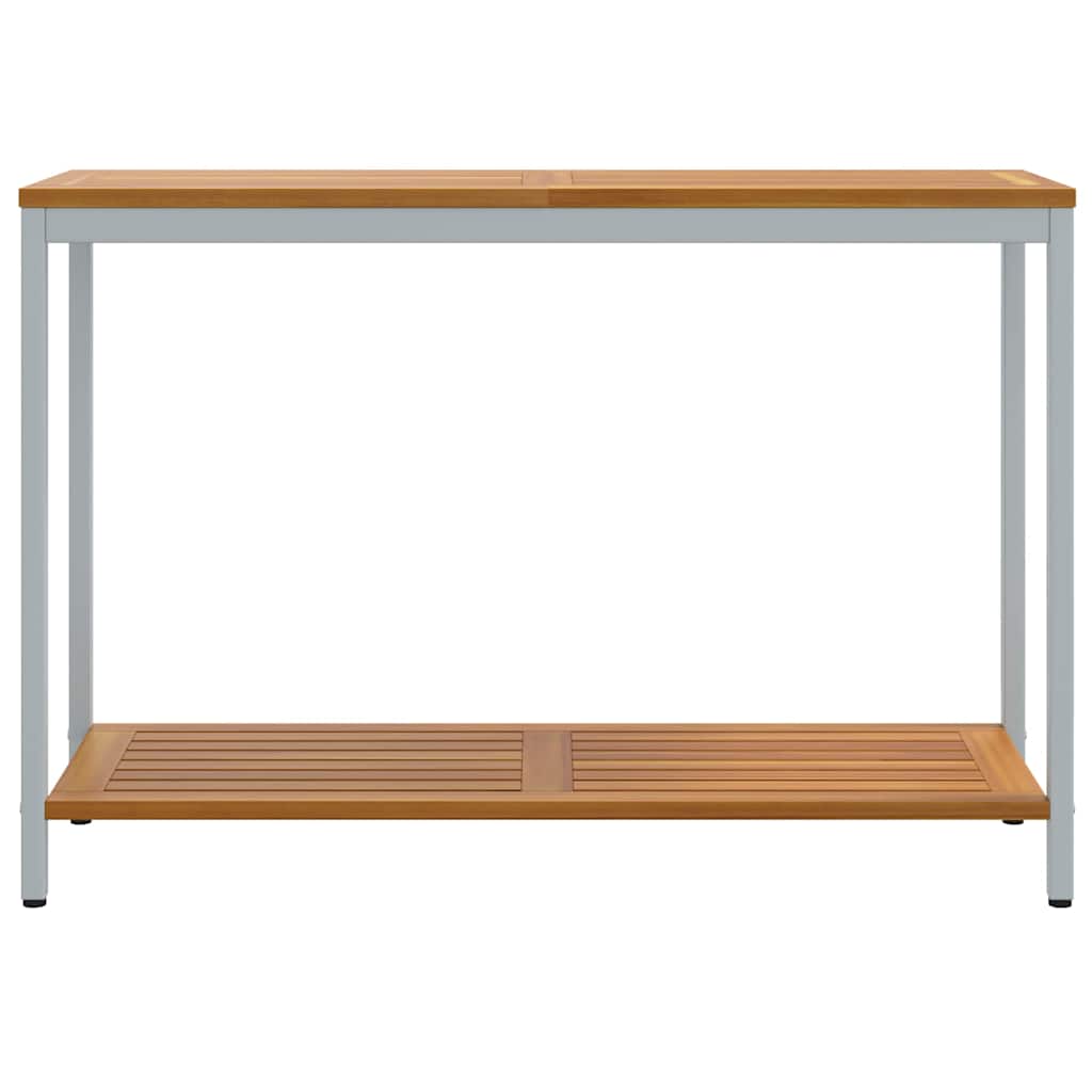 vidaXL Stół na Zewnątrz z półką Naturalny i szary 110 x 35 x 75 cm