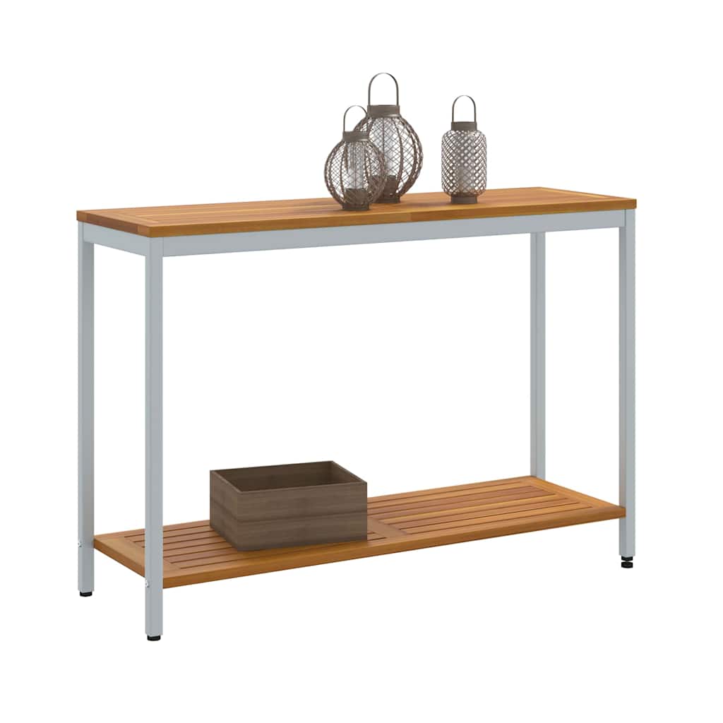 vidaXL Stół na Zewnątrz z półką Naturalny i szary 110 x 35 x 75 cm