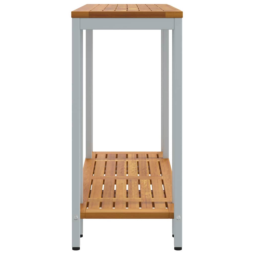 vidaXL Stół na Zewnątrz z półką Naturalny i szary 110 x 35 x 75 cm