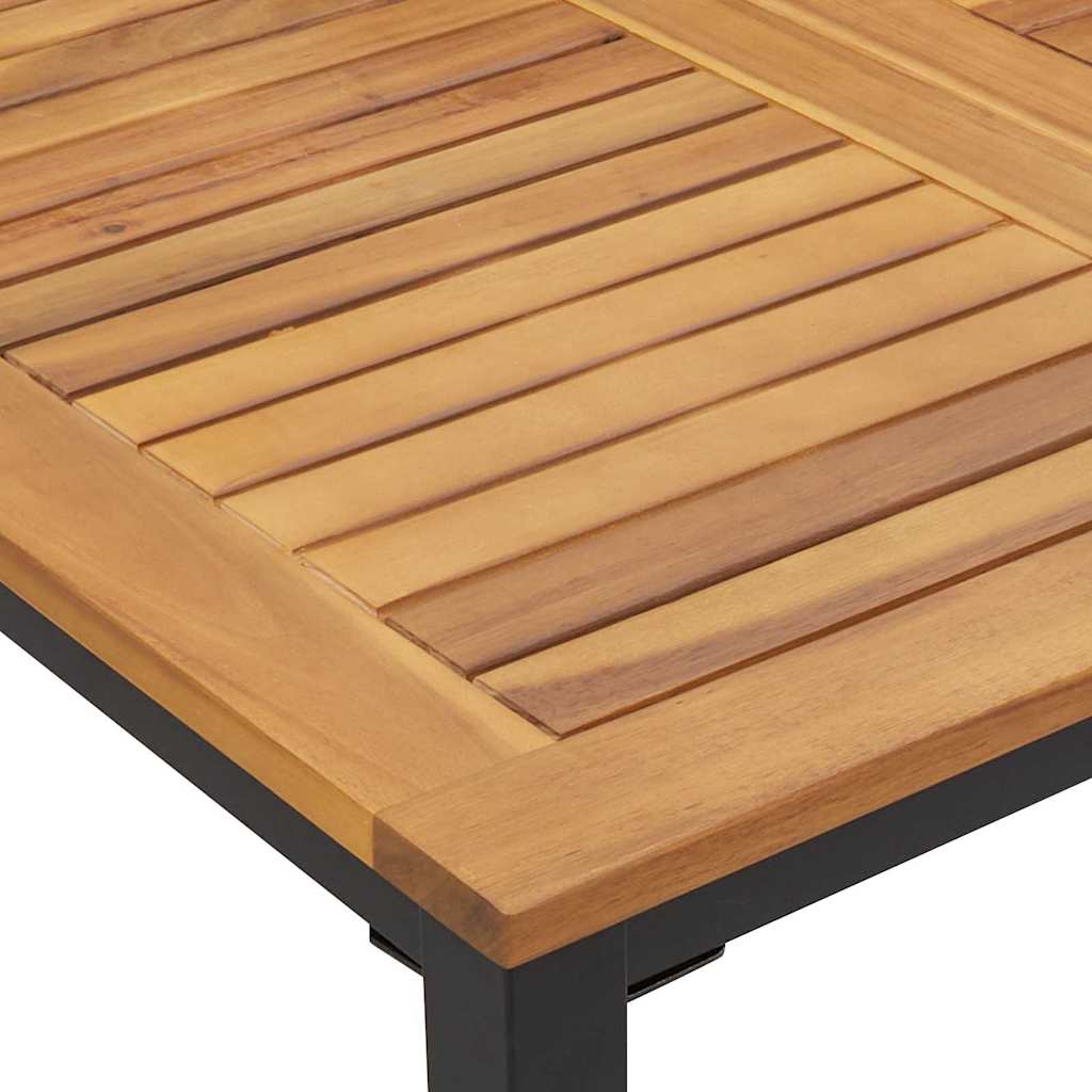 vidaXL Stół na Zewnątrz Naturalny i czarny 150 x 90 x 75 cm