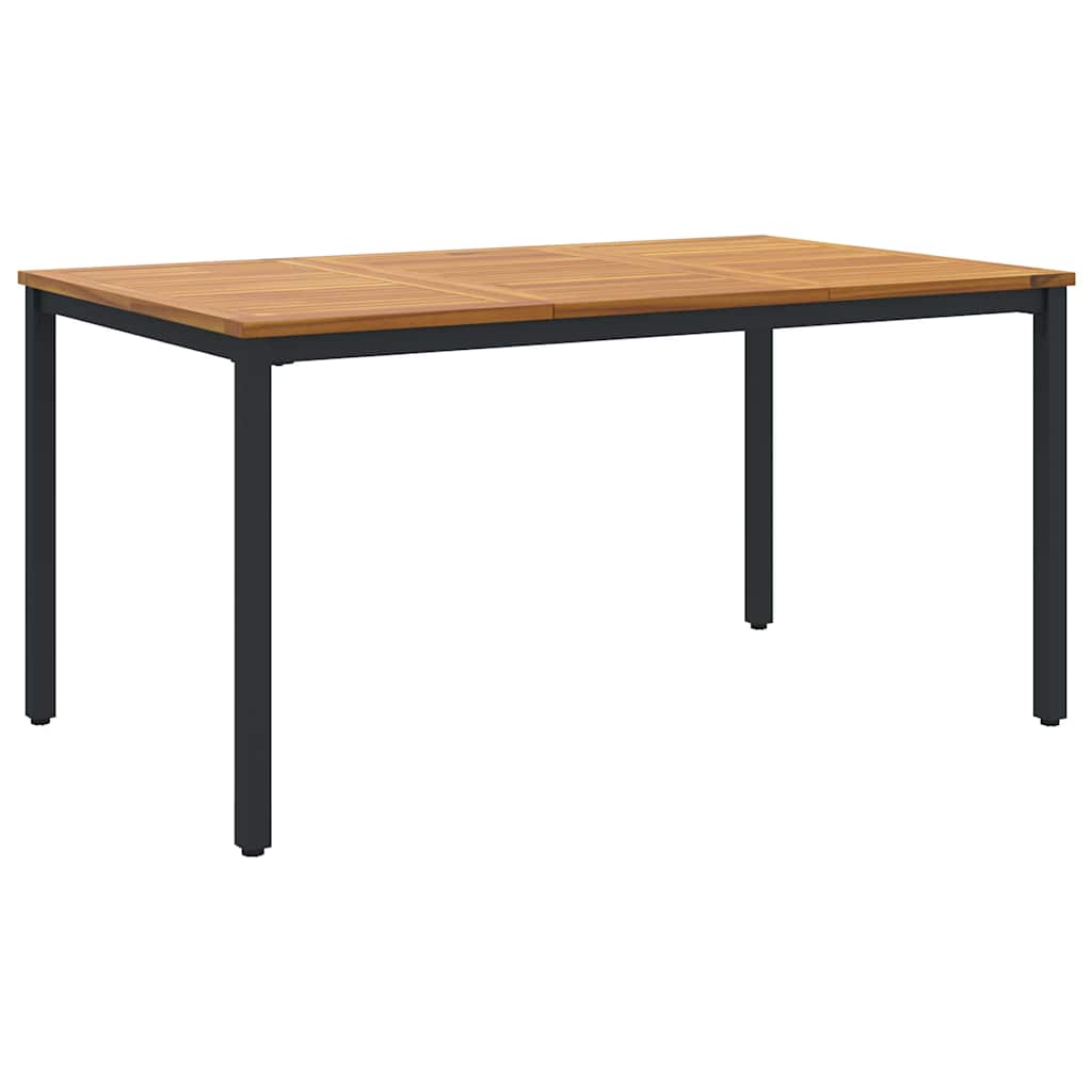 vidaXL Stół na Zewnątrz Naturalny i czarny 150 x 90 x 75 cm